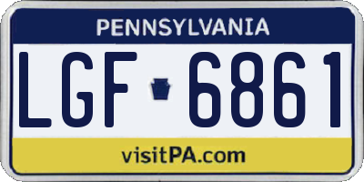 PA license plate LGF6861