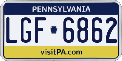 PA license plate LGF6862