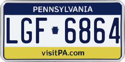 PA license plate LGF6864