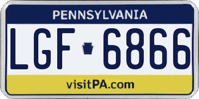 PA license plate LGF6866