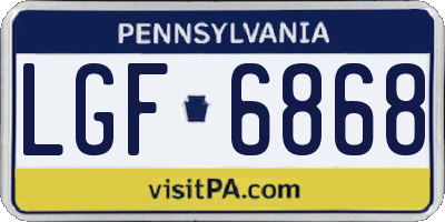 PA license plate LGF6868