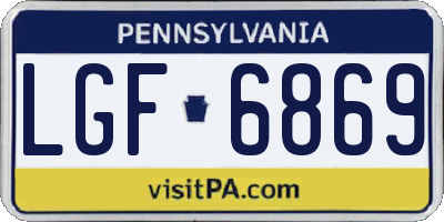 PA license plate LGF6869