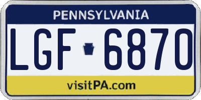 PA license plate LGF6870