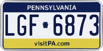 PA license plate LGF6873