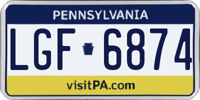 PA license plate LGF6874