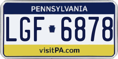 PA license plate LGF6878