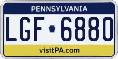 PA license plate LGF6880