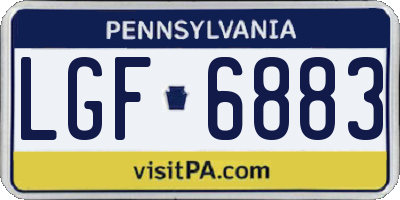 PA license plate LGF6883