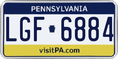 PA license plate LGF6884