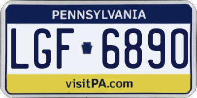 PA license plate LGF6890