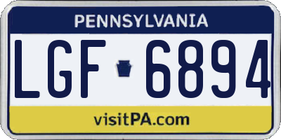 PA license plate LGF6894