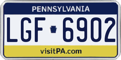 PA license plate LGF6902