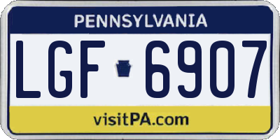 PA license plate LGF6907