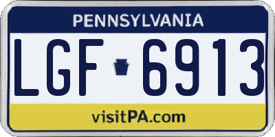 PA license plate LGF6913