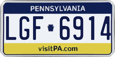 PA license plate LGF6914