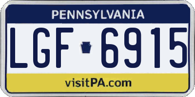 PA license plate LGF6915