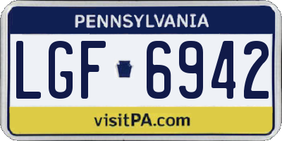 PA license plate LGF6942