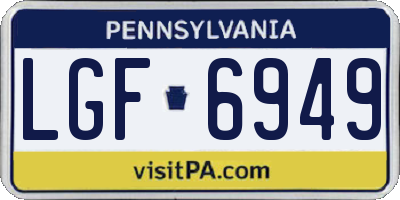 PA license plate LGF6949
