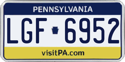 PA license plate LGF6952