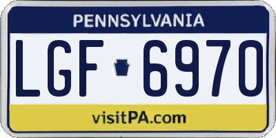 PA license plate LGF6970