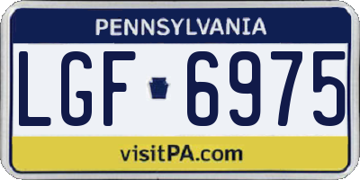 PA license plate LGF6975
