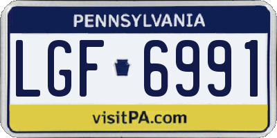 PA license plate LGF6991