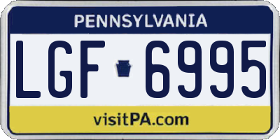 PA license plate LGF6995