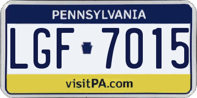 PA license plate LGF7015