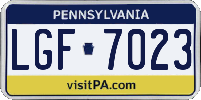 PA license plate LGF7023