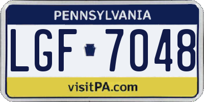 PA license plate LGF7048