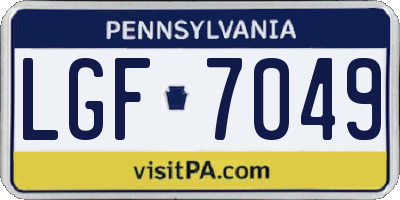 PA license plate LGF7049