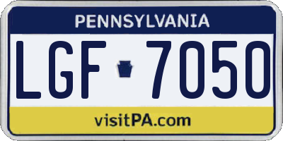PA license plate LGF7050