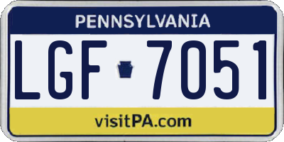 PA license plate LGF7051