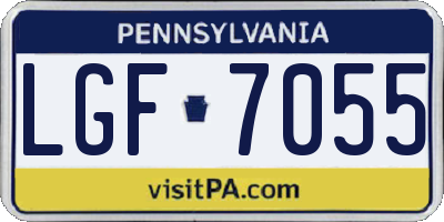 PA license plate LGF7055