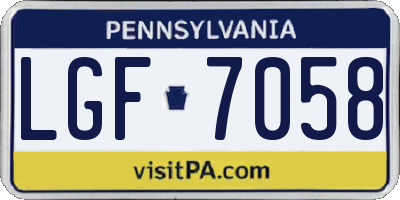 PA license plate LGF7058