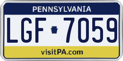 PA license plate LGF7059