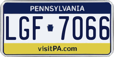 PA license plate LGF7066