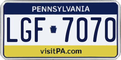 PA license plate LGF7070