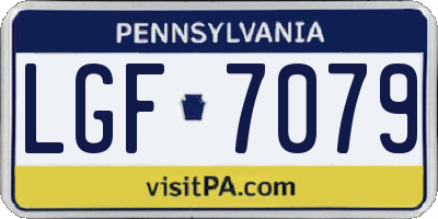 PA license plate LGF7079