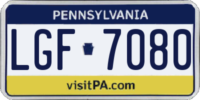 PA license plate LGF7080