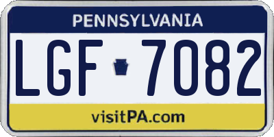 PA license plate LGF7082
