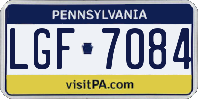 PA license plate LGF7084