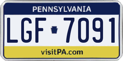 PA license plate LGF7091