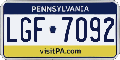 PA license plate LGF7092