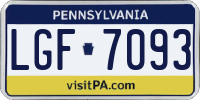 PA license plate LGF7093