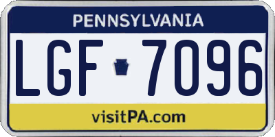 PA license plate LGF7096