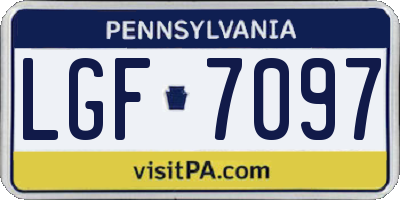 PA license plate LGF7097