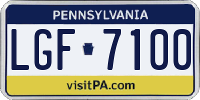 PA license plate LGF7100