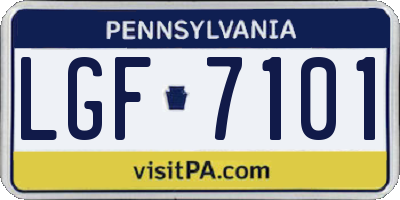 PA license plate LGF7101