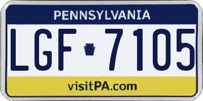 PA license plate LGF7105